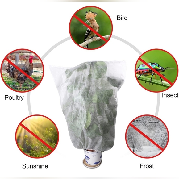 6Pcs Large Winter Drawstring Plant Covers Freeze Frost Protection Bag 39.4"×39.4 - Picture 5 of 6